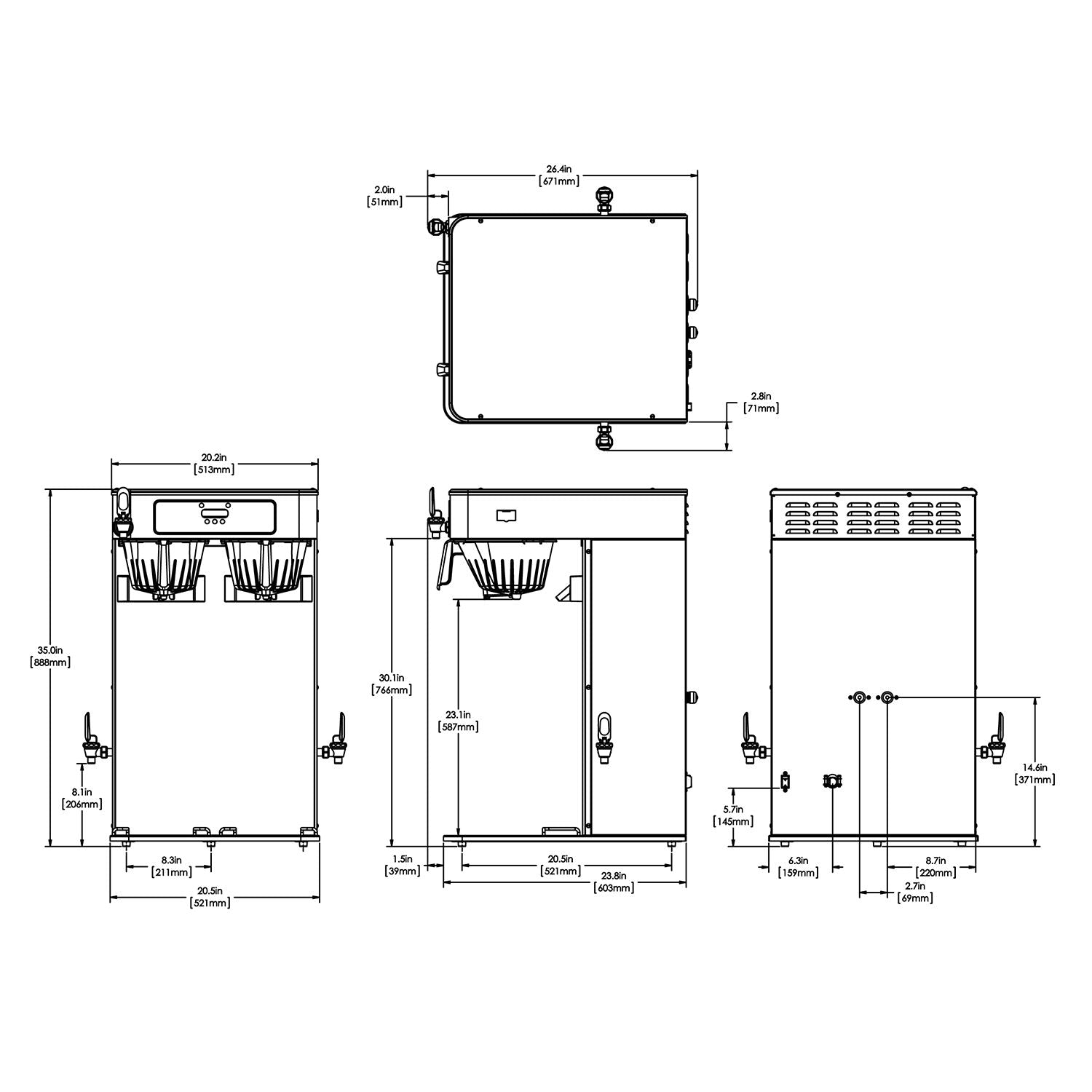 Bunn ITCB Infusion Series Twin HV Tea/Coffee Brewer - Dual Voltage