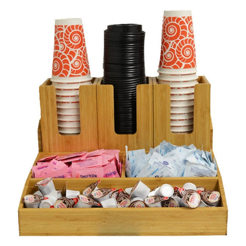 Bamboo 6 Section Condiment & Cup Rack