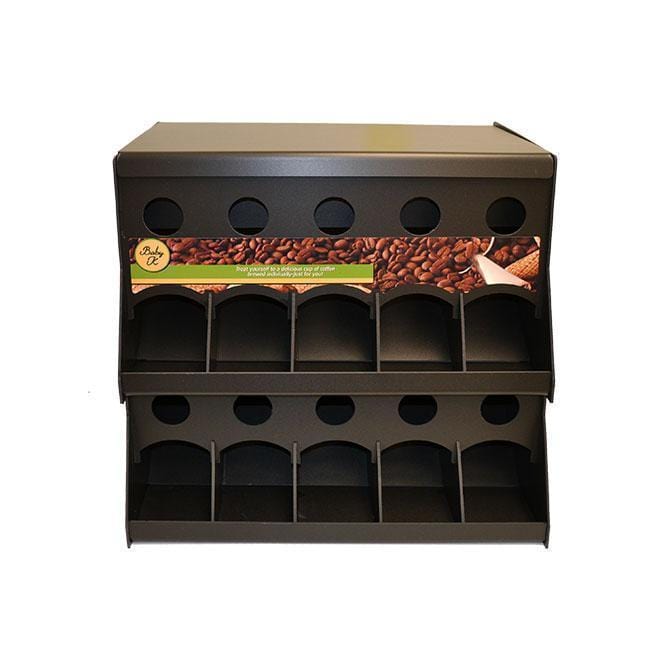 HHD 10 Section Coffee Pod Rack Dispenser Coffee Station Bin Organizer Display Cases