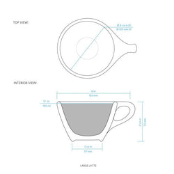 notNeutral notNeutral Lino Large Latte Cup & Saucer - One Dozen Cups & Mugs