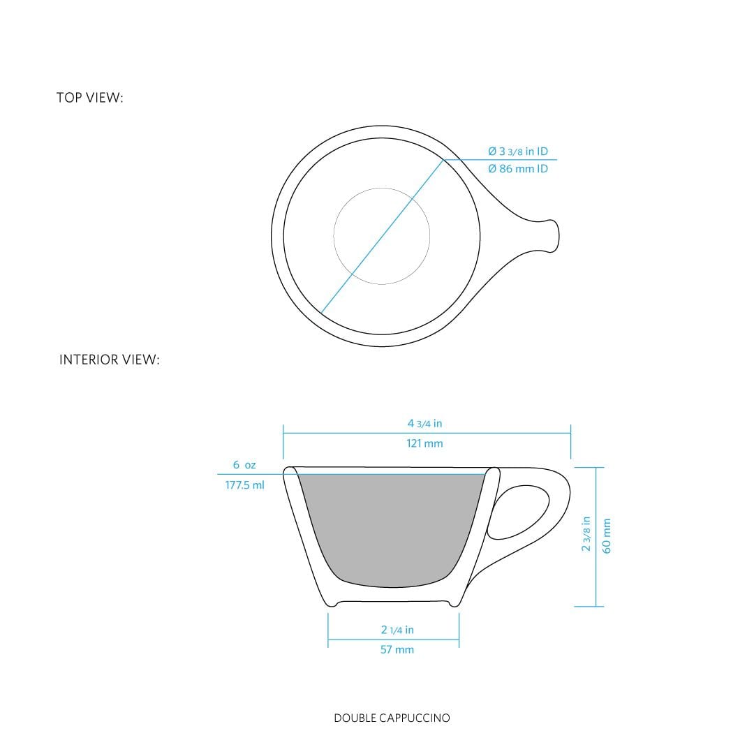 notNeutral notNeutral Lino Double Cappuccino Cup & Saucer - One Dozen Cups & Mugs