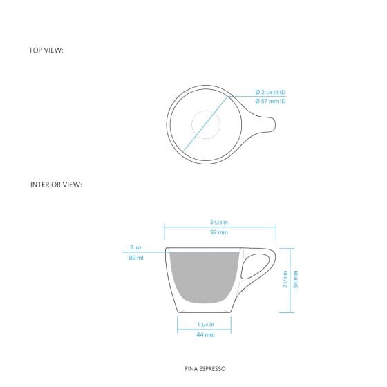 notNeutral Fina Espresso Cup & Saucer - One Dozen