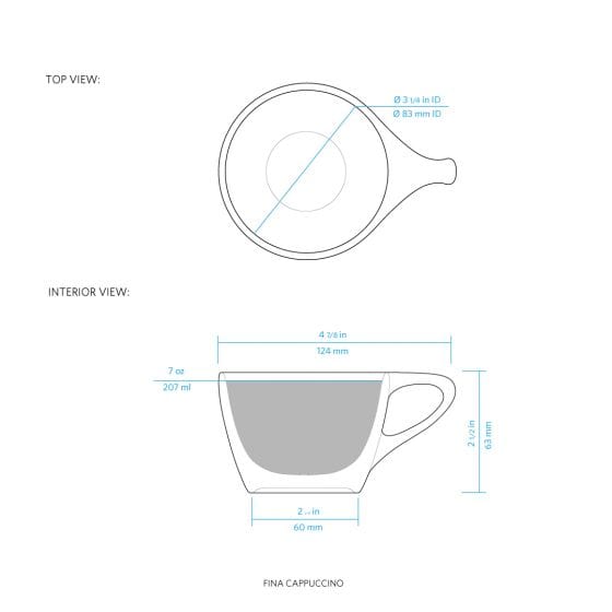 notNeutral Fina Cappuccino Cup & Saucer - One Dozen