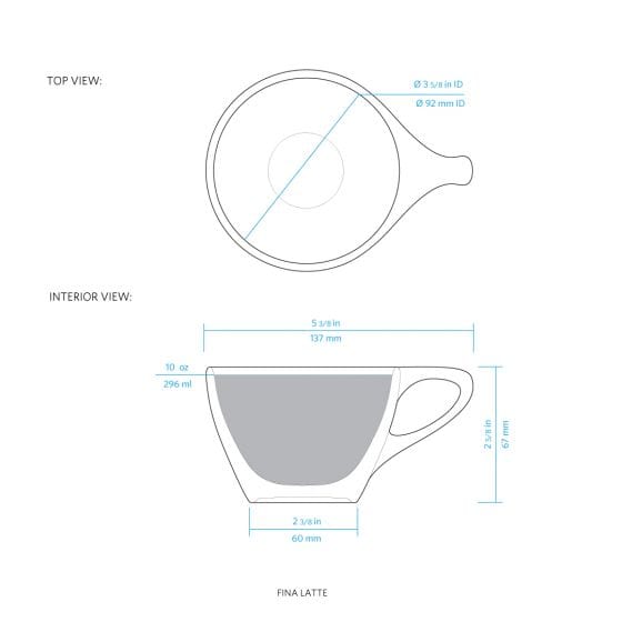 notNeutral Fina Latte Cup & Saucer - One Dozen