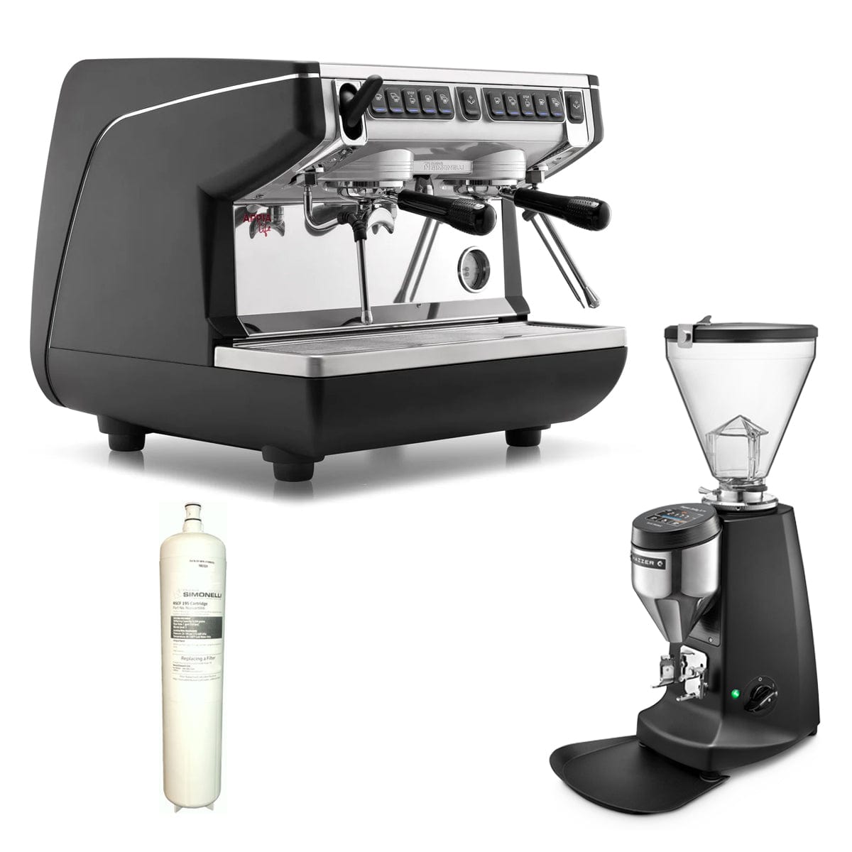 Nuova Simonelli Appia Life Compact Volumetric Espresso Machine & Mazzer Grinder Package