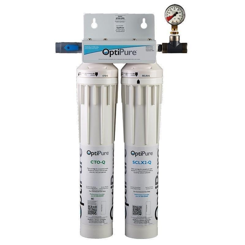 OptiPure QTSX-2PG Dual Scale Inhibitor Filter System + Pressure Gauge